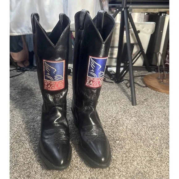 RARE Justin Commemorative Cowboy Western Boots Republican Eagles 9 B